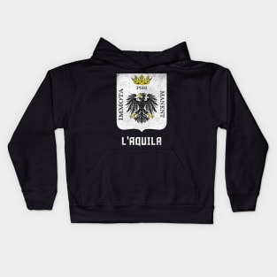 L'Aquila, Italia // Retro Faded Style Coat Of Arms Design Kids Hoodie